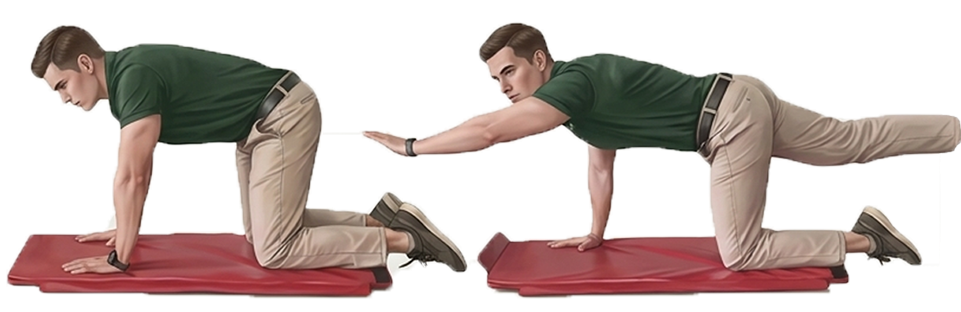 Bird dog stability exercise